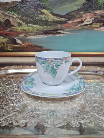 Чайная пара винтажная Winterling Kirchenlamitz / Maja с декором в пастельных тонах , фарфор, Германия, 1960-70гг.