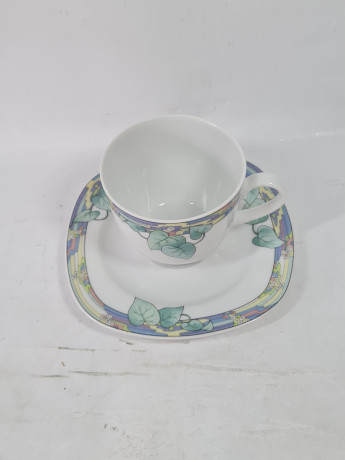 Чайная пара винтажная Winterling Kirchenlamitz / Maja с декором в пастельных тонах , фарфор, Германия, 1960-70гг.
