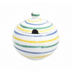 Gmundner Keramik Gmundner Keramik Buntgeflammt Zuckerdose glatt mit Ausschnitt 10 cm Керамическая сахарница Gmundner с цветным пламенем, гладкая, с вырезом 10 см