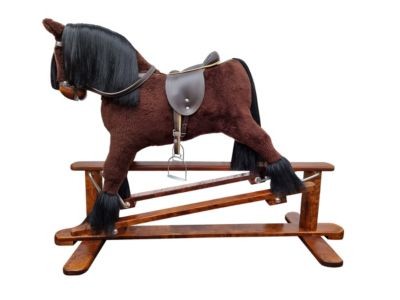 Erst-Holz Klassisches braunes Schaukelpferd mit Wippgestell Классическая коричневая лошадка-качалка с качелями