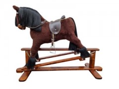Erst-Holz Klassisches braunes Schaukelpferd mit Wippgestell Классическая коричневая лошадка-качалка с качелями