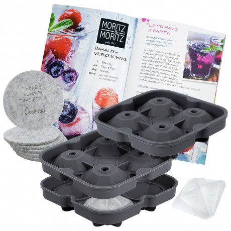 Moritz & Moritz Moritz & Moritz Eiswucrfelform Diamanten 2er Set  grau Набор бриллиантов в форме кубиков льда Moritz &amp; Moritz, 2 шт.