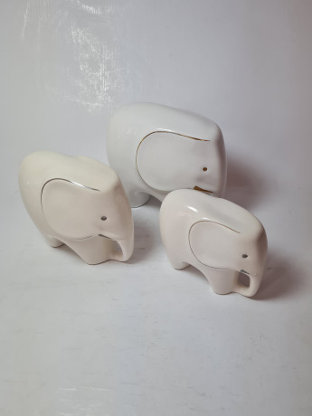 Винтажные фарфоровые фигурки "Семья слонов", Германия, 1960-70гг.
