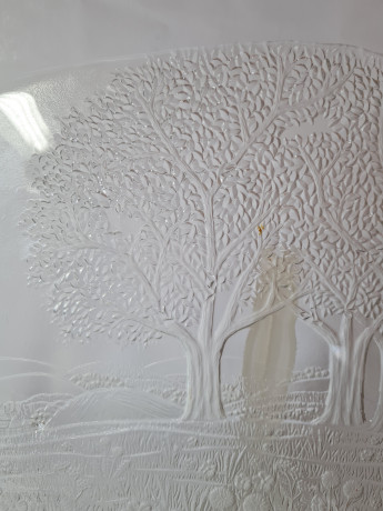 Studio Nova Sun Valley Стеклянное овальное блюдо "Деревья", 43 x 27 см, Германия, 1960-70гг.