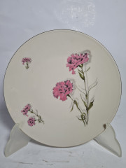 Чайное трио винтажное Mitterteich Bavaria "Розовые гвоздики", фарфор, Германия, 1970-80гг.