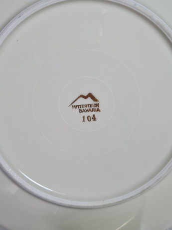 Чайное трио винтажное Mitterteich Bavaria "Розовые гвоздики", фарфор, Германия, 1970-80гг.