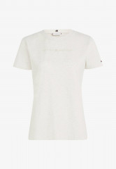 Tommy Hilfiger SIGNATURE FROSTED LOGO Print T-shirt white heather SIGNATURE FROSTED LOGO Футболка с принтом белый вереск