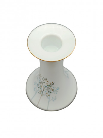 Подсвечник винтажный Konigl.pr.Tettau Bavaria на 1 свечу, растительный декор, фарфор, 12 х 8 см, Германия, 1960-70гг.