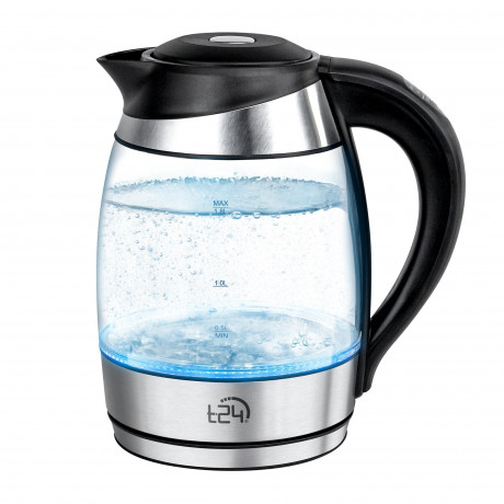 T24 T24 Wasser-/Teekocher Glas Wasserkocher mit Teesieb 1,8L Temperaturwahl 60-100°, 2200 W Стеклянный чайник для приготовления чая и воды T24 с ситечком для чая, 1,8 л, выбор температуры 60–100°, 2200 Вт
