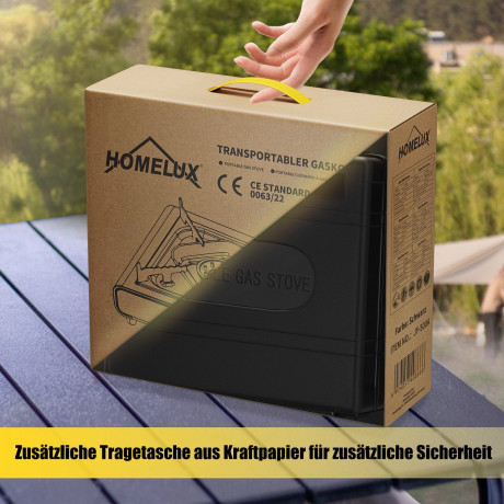 HOMELUX HOMELUX Gaskocher Campingkocher Gaskocher 2,2KW+227g Gaskartuschen Camping Kocher, (4-St), 2,2 KW  Газовая плита HOMELUX походная газовая плита 2,2 кВт + газовые баллончики 227 г походная плита, (4 шт.), 2,2 кВт