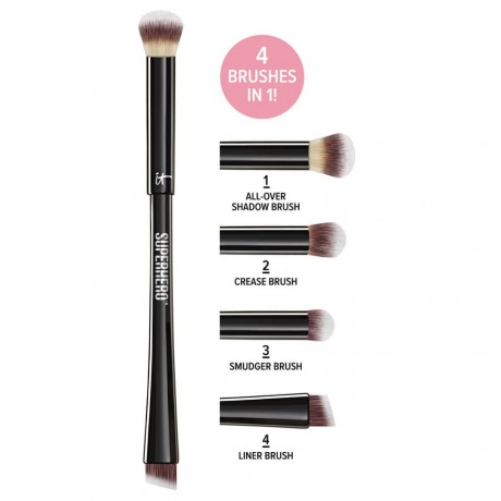 IT Cosmetics Superhero 4-in-1 Eye-Transforming Super Shadow and Liner Brush Lidschattenpinsel Pinsel, 1 шт.