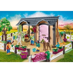 PLAYMOBIL 2er Set: 70995 Reitunterricht mit Pferdeboxen + 70999 Pferdeset 3x Pferde: Friese Набор из 2 штук: 70995 Уроки верховой езды с ящиками для лошадей + 70999 Комплект для лошадей 3 лошади: фризы