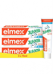 elmex Zahnpasta Kinder Junior 6-12 Jahren 75 ml x 3stk, Детская зубная паста для детей 6-12 лет с комплексом Neo-Aminex для защиты от кариеса, 75 мл x 3 шт
