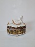 Винтажная Керамическая шкатулка "Балерина" с позолотой и росписью под хохлому, 16смx14см Германия, 1960-70гг.