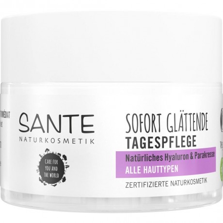 Sante Sofort glattende Tagespflege Naturliches Hyaluron & Parakresse  Мгновенно разглаживающий дневной уход Натуральная гиалуроновая кислота и паракресс