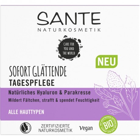 Sante Sofort glattende Tagespflege Naturliches Hyaluron & Parakresse  Мгновенно разглаживающий дневной уход Натуральная гиалуроновая кислота и паракресс