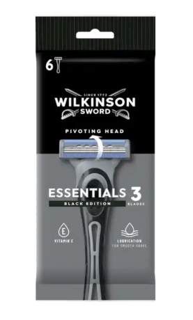Wilkinson Одноразовая бритва Essentials 3 black edition, 6 шт