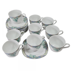Сервиз чайный винтажный Winterling Kirchenlamitz / Maja с декором в пастельных тонах, фарфор, чайная пара - 9 шт., Германия, 1960-70гг.