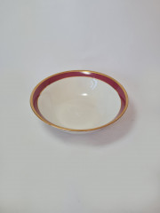 Seltmann Weiden Большое фарфоровое блюдо с бордово-позолоченным ободком, 20,5см x 6,5см, Германия, 1960-70гг.