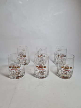 Немецкие пивные бокалы винтажные Sahm / Moninger, в заводской упаковке, 6 шт., 0.3 л, 11 см, Германия, 1980-90гг.