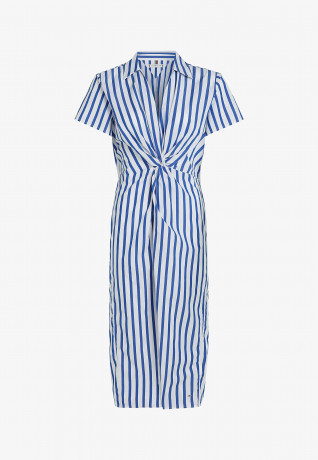 Tommy Hilfiger STRIPE POPLIN TWIST FRONT Shirt dress banker stp ultra blue STRIPE POPLIN TWIST FRONT Платье-рубашка банкир стп ультра синий