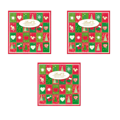 Lindt Frohes Fest Mini Tisch 115g х 3STK, Адвент календарь 2025, 24 сладких сюрприза, 115 грамм x 3 штуки