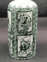 Графин и две рюмки винтажные Royal KPM Bavaria "Альтенкунштадт", черный декор, фарфор, Германия, 1960-70гг.