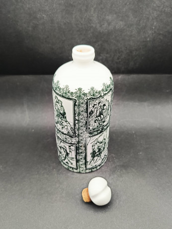 Графин и две рюмки винтажные Royal KPM Bavaria "Альтенкунштадт", черный декор, фарфор, Германия, 1960-70гг.