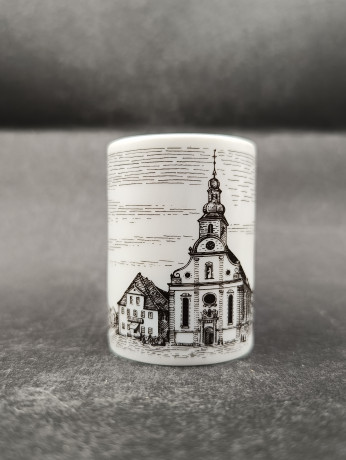 Графин и две рюмки винтажные Royal KPM Bavaria "Альтенкунштадт", черный декор, фарфор, Германия, 1960-70гг.