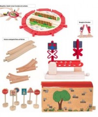 Woodyland Holzspielzeug Eisenbahn-Set 13tlg. Деревянный игрушечный поезд, набор из 13 предметов.