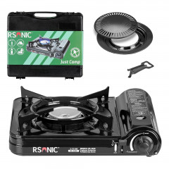 Mianova Mianova Gaskocher 1 flammig Gaskocher Campingkocher Grillplatte Set, Outdoor BBQ Barbecue Grill Rost Platte Gas Camping Herd Kocher Tischgrill Notfall Campingherd Notfallkocher  Газовая плита Mianova, газовая плита с 1 пламенем, походная плита, ко