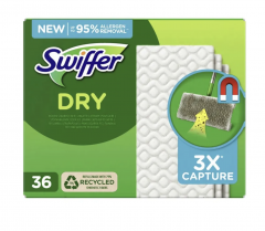 Swiffer dry 36st Сменные салфетки для швабры для сухой уборки полов, 36 штук