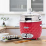 TurboTronic by Z-Line TurboTronic by Z-Line Reiskocher 1 Liter mit Dampfgareinsatz aus Edelstahl PLASTIKFREI, 400 W, mini Design Dampfgarer kleiner Reistopf Milchreis Cooker rot Рисоварка TurboTronic от Z-Line 1 литр с пароваркой из нержавеющей стали БЕЗ 