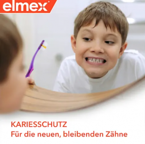 elmex Zahnpasta Kinder Junior 6-12 Jahren 75 ml x 4stk, Детская зубная паста для детей 6-12 лет с комплексом Neo-Aminex для защиты от кариеса, 75 мл x 4 шт