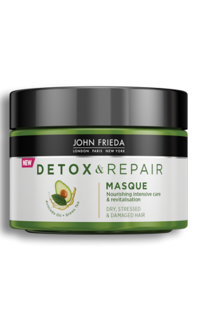 John Frieda Detox&Repair Mask, Джон Фрида Интенсивная Маска для волос с маслом авокадо Питание и восстановление, 250 мл