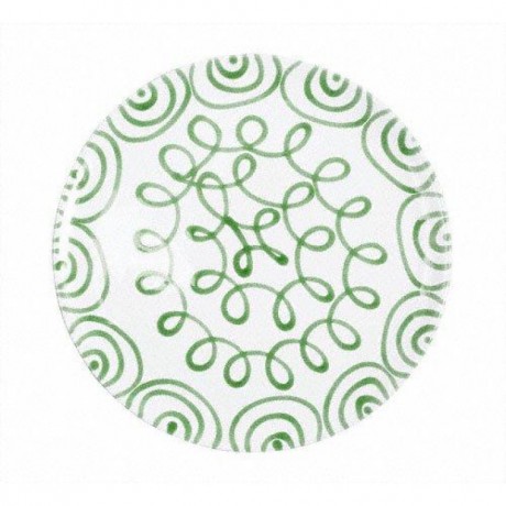 Gmundner Keramik Gmundner Keramik Grungeflammt Speiseteller Cup d: 28 cm / h: 2,6 cm Керамическая тарелка Gmundner с зеленым пламенем, д: 28 см / высота: 2,6 см