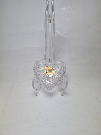 Шкатулка винтажная Joska Waldglashutte Bodenmais в виде сердца, хрусталь, 7 x 6 x 2,5 см, Германия, 1960-70гг.