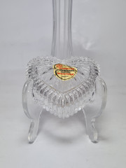 Шкатулка винтажная Joska Waldglashutte Bodenmais в виде сердца, хрусталь, 7 x 6 x 2,5 см, Германия, 1960-70гг.