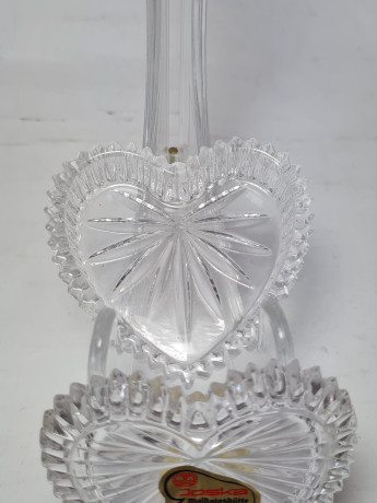 Шкатулка винтажная Joska Waldglashutte Bodenmais в виде сердца, хрусталь, 7 x 6 x 2,5 см, Германия, 1960-70гг.