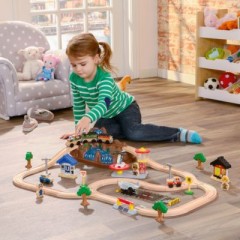 KidKraft Holzeisenbahnset Mountain mit Aufbewahrungsbox Деревянный поезд Гора с ящиком для хранения