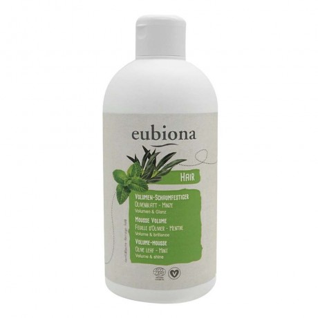 Eubiona Volumen-Schaumfestiger Olivenblatt-Minze 500ml  Мусс для объема оливковый лист мяты 500мл