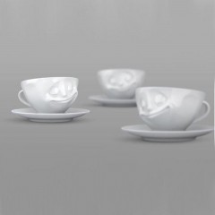 Fiftyeight Products TV Tassen Kaffeetasse weiss glucklich 0,20 L Чашки TV кофейная чашка белая happy 0,20 л
