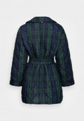 Tommy Hilfiger CHECK QUILTED PEACOAT Winter coat black watch ПАЛЬТО ИЗ СТЕГАНОЙ КЛЕТКИ Зимнее пальто черные часы