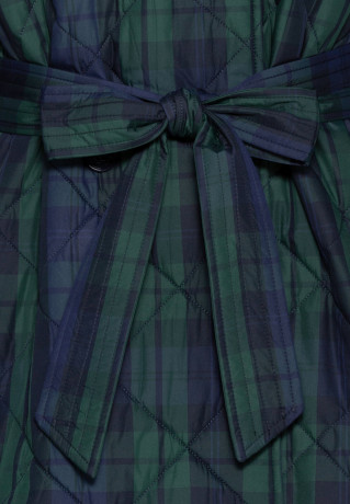 Tommy Hilfiger CHECK QUILTED PEACOAT Winter coat black watch ПАЛЬТО ИЗ СТЕГАНОЙ КЛЕТКИ Зимнее пальто черные часы