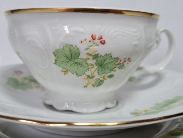 Чайное трио винтажное Bernadotte Czech "Вьюнки", фарфор, Чехословакия, 1970-80гг.