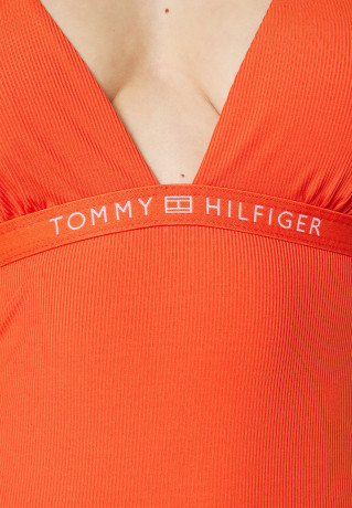 Tommy Hilfiger HALTER ONE PIECE Swimsuit deep orange КОМБИНЕЗОН HALTER Купальник темно-оранжевый