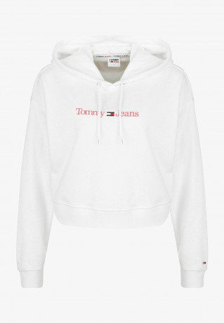 Tommy Hilfiger CROPPED Hoodie white УКОРОЧЕННЫЕ — Толстовка с капюшоном белый