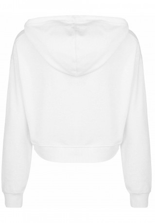 Tommy Hilfiger CROPPED Hoodie white УКОРОЧЕННЫЕ — Толстовка с капюшоном белый