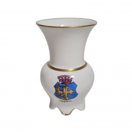 Ваза винтажная R&S Tillowitz / EPOS с гербом, небольшая, фарфор, 12 см, Германия, 1970-80гг.