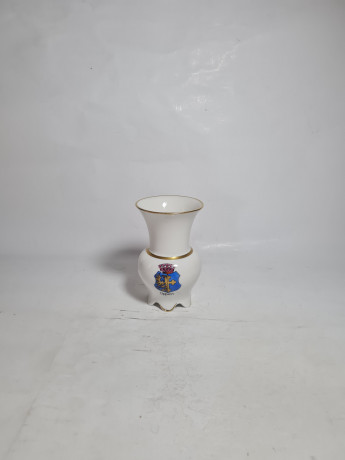 Ваза винтажная R&S Tillowitz / EPOS с гербом, небольшая, фарфор, 12 см, Германия, 1970-80гг.